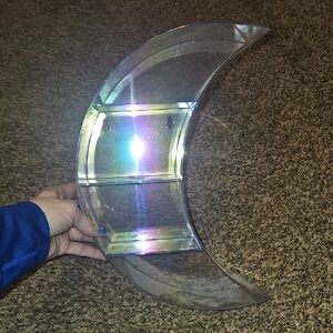 Irridescent MOON Wall Decor. Holds Items! 13" Long!! Like New